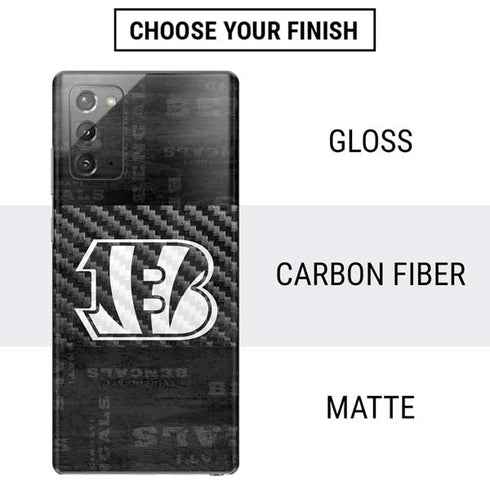 NFL Cincinnati Bengals Black & White Galaxy Note20 5G Skin